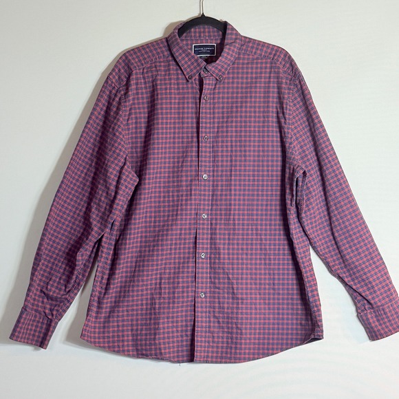 Charles Tyrwhitt Other - Charles Tyrwhitt Mens XL Slim Fit Shirt Preppy Work Red Blue Check Button Down